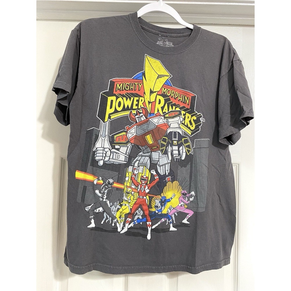 Mighty Morphin Power Rangers Team Megazord Gray T Shirt Size Medium Classic Fit